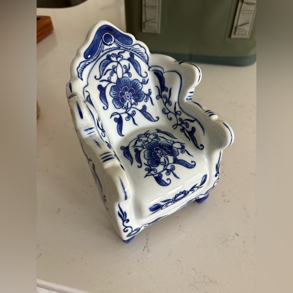 Blue and White Ceramic Nantucket chair